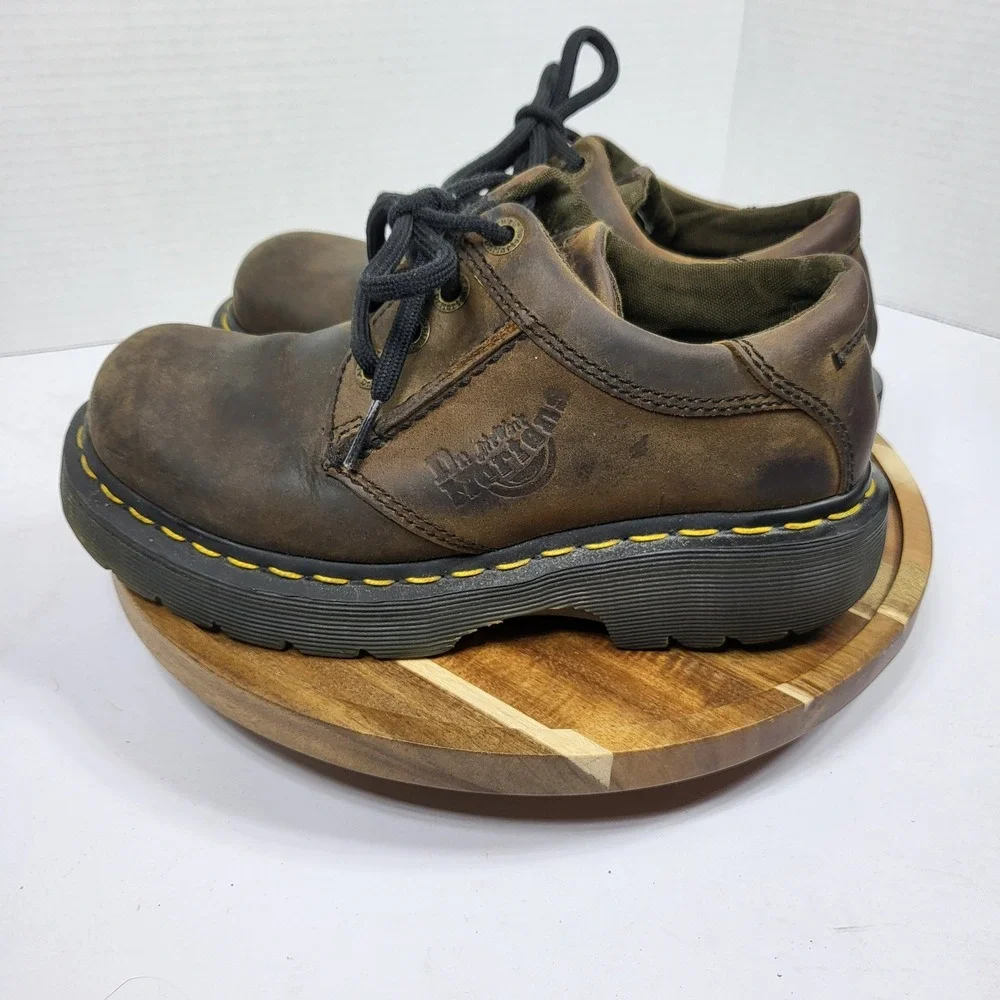Dr. Martens 8A17 Shoes Mens 4 Brown‎ Good Made in England Vintage Leather Chunky